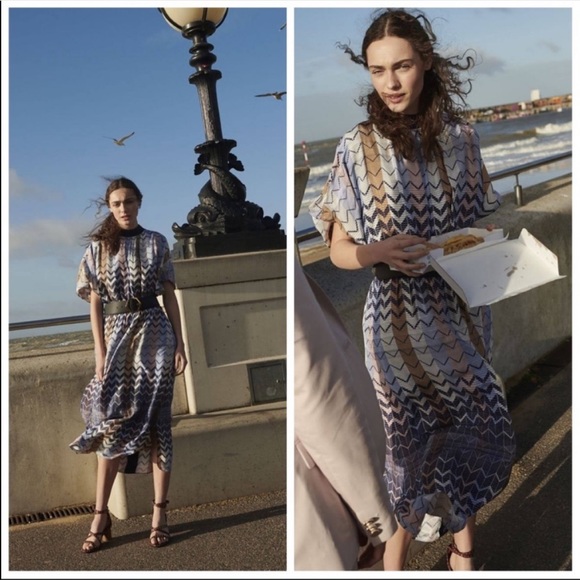 🎀NWT🎀Ted Baker Sporty-Chic 70’s Insp. Geometric Print Mock Neck Midi Dress - Picture 3 of 16